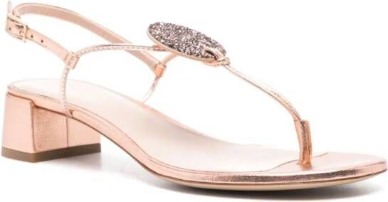 Giorgio Armani 35 mm gelamineerde leren sandalen Roze