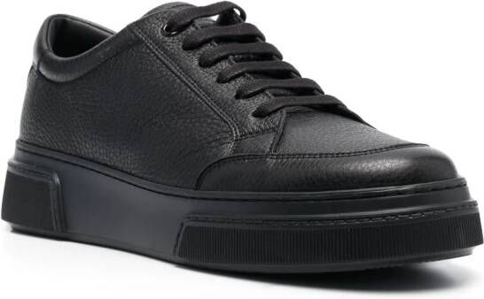 Giorgio Armani Herren leren sneakers Zwart