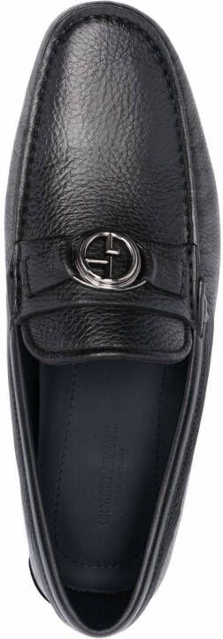 Giorgio Armani Loafers met logoplakkaat Zwart