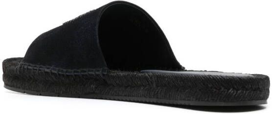 Giorgio Armani Slippers met geborduurd logo Zwart