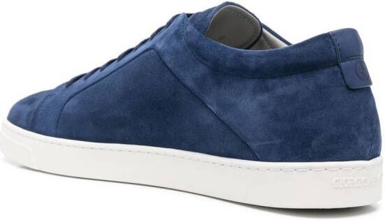 Giorgio Armani Suède sneakers Blauw