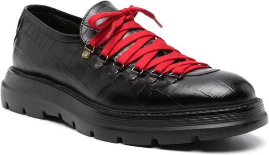 Giuliano Galiano Derby schoenen met krokodillen-reliëf Zwart