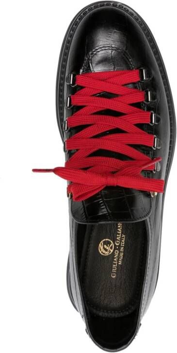 Giuliano Galiano Derby schoenen met krokodillen-reliëf Zwart