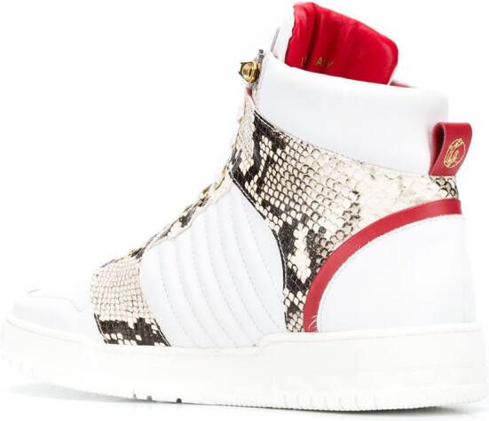 Giuliano Galiano Sneakers met slangenprint Wit