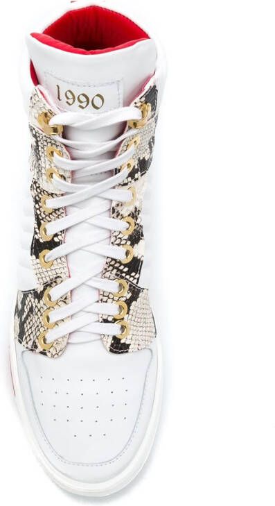 Giuliano Galiano Sneakers met slangenprint Wit