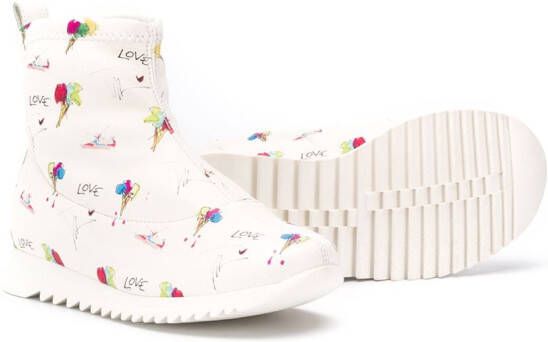 Giuseppe Junior Love printed boots Wit
