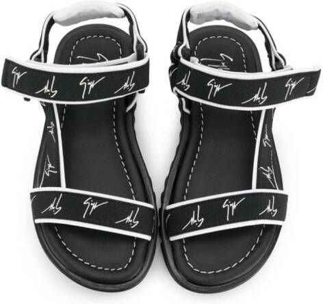 Giuseppe Junior Sandalen met logo Zwart