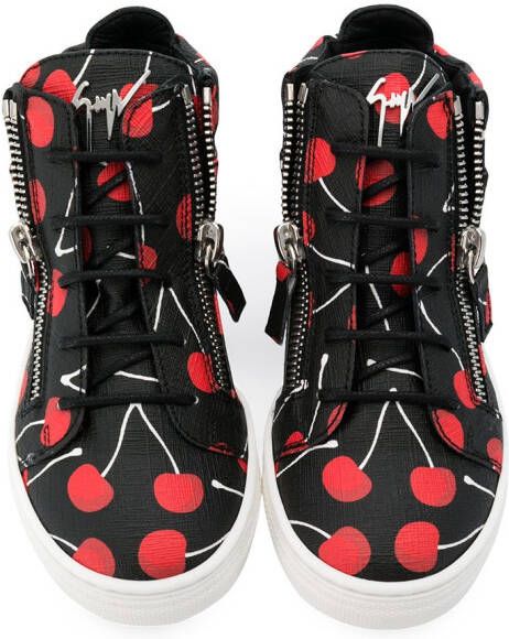 Giuseppe Junior Sneakers met kersenprint Zwart