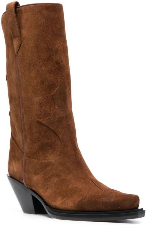 Giuseppe Zanotti Cowboylaarzen met puntige neus Bruin