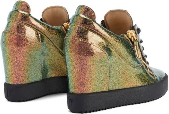 Giuseppe Zanotti Addy glitter sneakers met sleehak Groen