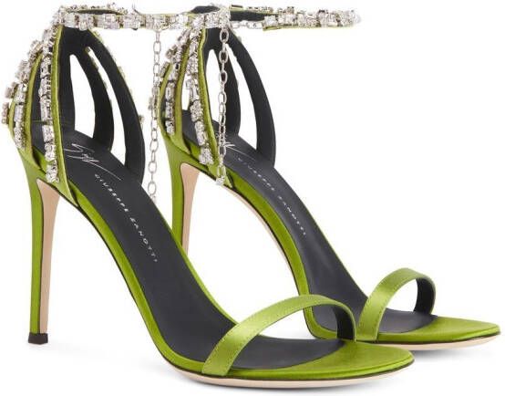 Giuseppe Zanotti Adele sandalen met kristal Groen