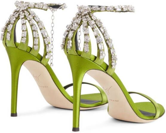 Giuseppe Zanotti Adele sandalen met kristal Groen