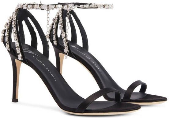 Giuseppe Zanotti Adele sandalen met kristal Zwart