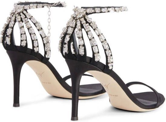 Giuseppe Zanotti Adele sandalen met kristal Zwart