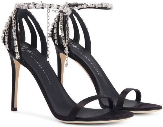 Giuseppe Zanotti Adele sandalen met kristal Zwart