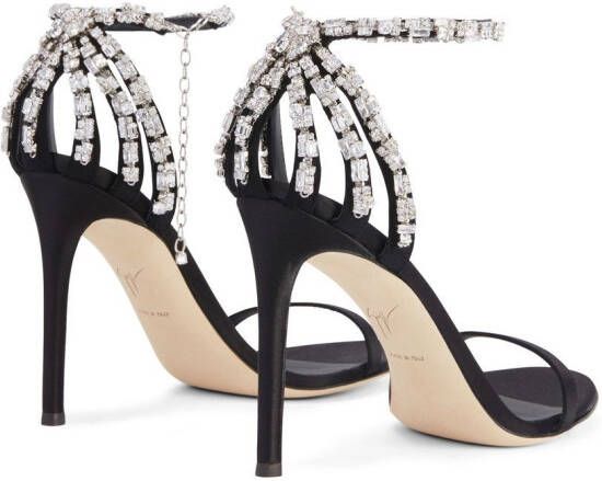 Giuseppe Zanotti Adele sandalen met kristal Zwart
