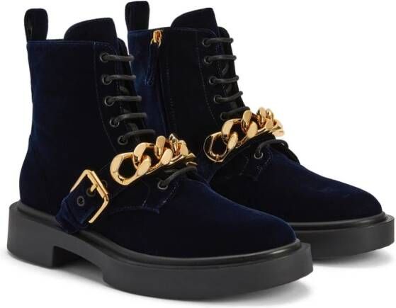 Giuseppe Zanotti Adric fluwelen sneakers Blauw