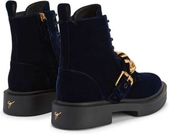 Giuseppe Zanotti Adric fluwelen sneakers Blauw