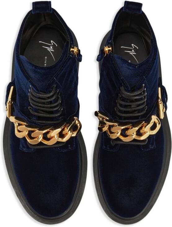 Giuseppe Zanotti Adric fluwelen sneakers Blauw