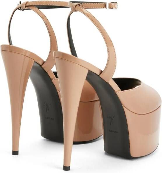 Giuseppe Zanotti Aida 150 mm imitatieleren sandalen Beige