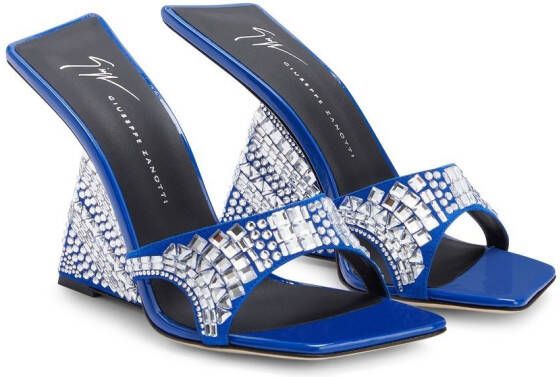 Giuseppe Zanotti 105mm Shine sandalen met sleehak Blauw