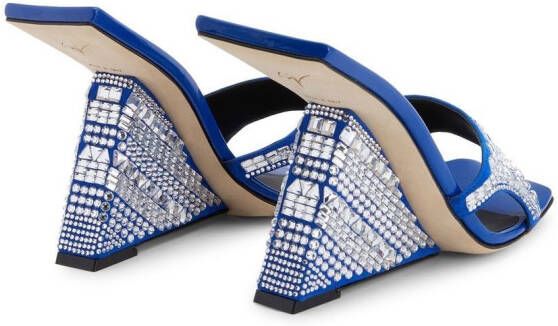 Giuseppe Zanotti 105mm Shine sandalen met sleehak Blauw