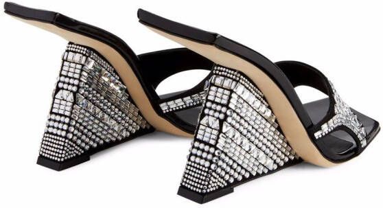 Giuseppe Zanotti Shine muiltjes verfraaid met kristallen Zwart