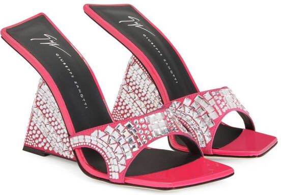 Giuseppe Zanotti 105mm Shine sandalen met sleehak Roze