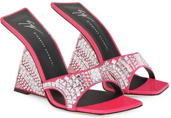 Giuseppe Zanotti Akira Shine sandalen met sleehak Roze