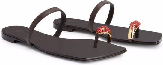 Giuseppe Zanotti Alchemisia leren sandalen Bruin