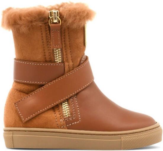 Giuseppe Zanotti Alec leren sneeuwlaarzen Bruin