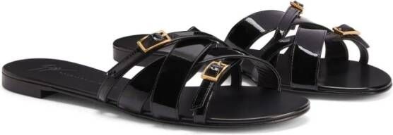 Giuseppe Zanotti Alhima leren sandalen Zwart