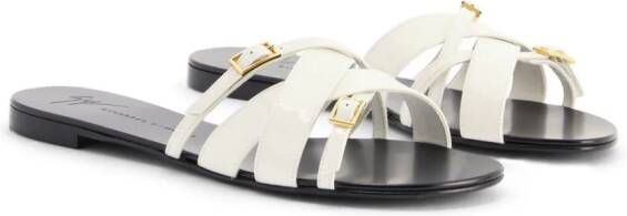 Giuseppe Zanotti Alhima leren sandalen Wit