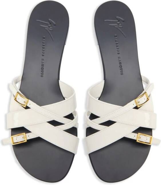 Giuseppe Zanotti Alhima leren sandalen Wit