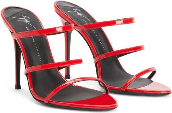 Giuseppe Zanotti Alimha leren sandalen Rood