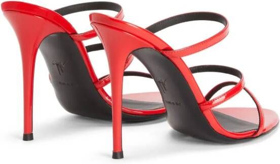 Giuseppe Zanotti Alimha leren sandalen Rood