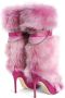 Giuseppe Zanotti Amaia laarzen met imitatiebont Roze - Thumbnail 3