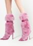 Giuseppe Zanotti Amaia laarzen met imitatiebont Roze - Thumbnail 4