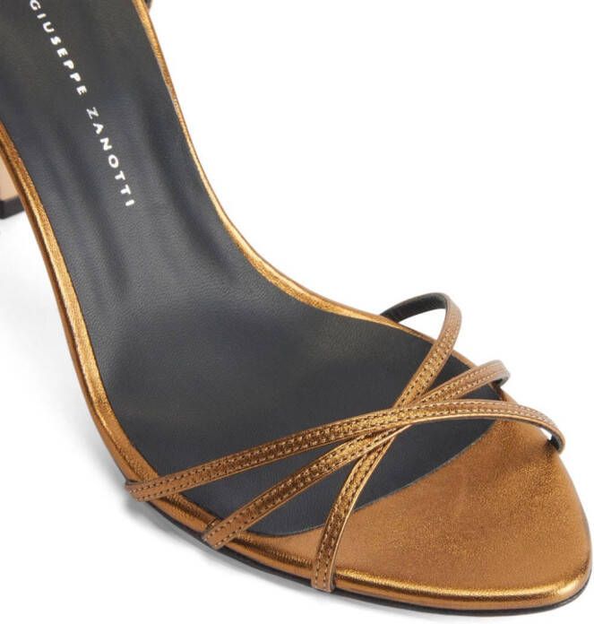 Giuseppe Zanotti Amiila metallic leren sandalen Bruin
