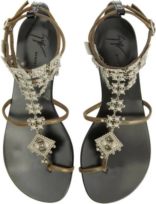 Giuseppe Zanotti Amira verfraaide sandalen Groen