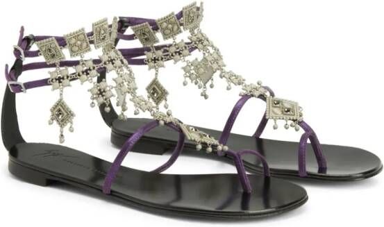 Giuseppe Zanotti Amira verfraaide sandalen Paars