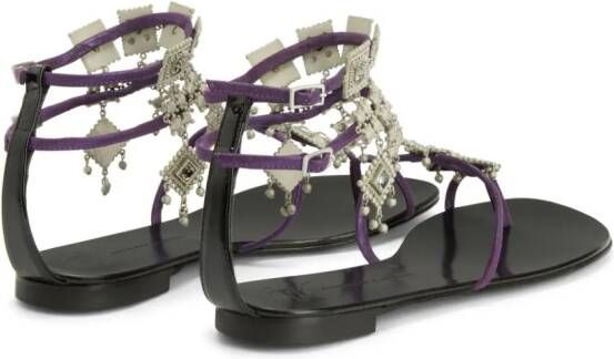 Giuseppe Zanotti Amira verfraaide sandalen Paars