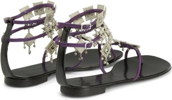 Giuseppe Zanotti Amira verfraaide sandalen Paars