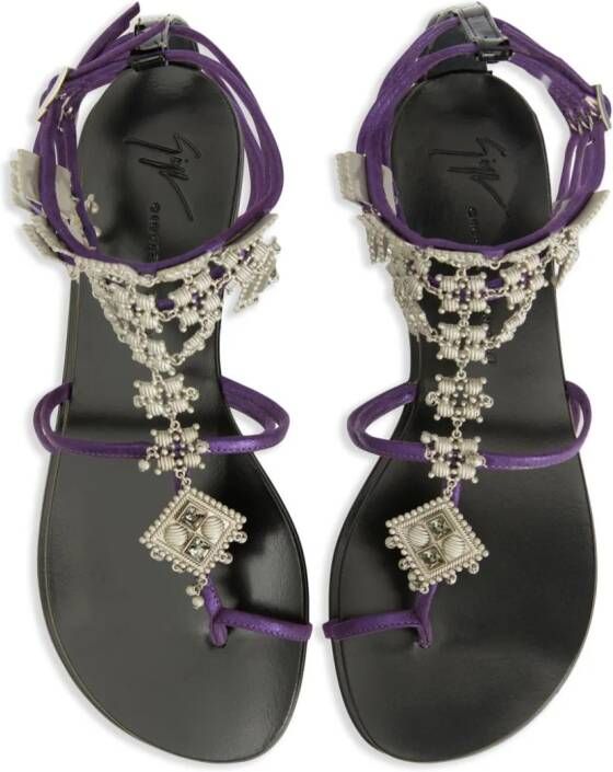 Giuseppe Zanotti Amira verfraaide sandalen Paars