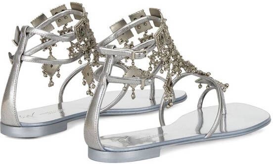 Giuseppe Zanotti Amira sandalen verfraaid met bedel Grijs