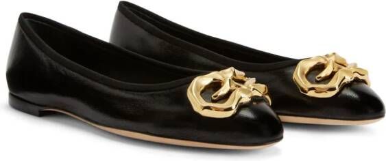 Giuseppe Zanotti Amur leren ballerina's Zwart