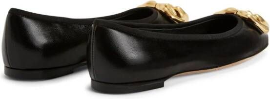 Giuseppe Zanotti Amur leren ballerina's Zwart