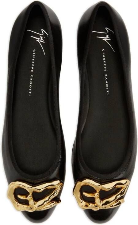 Giuseppe Zanotti Amur leren ballerina's Zwart