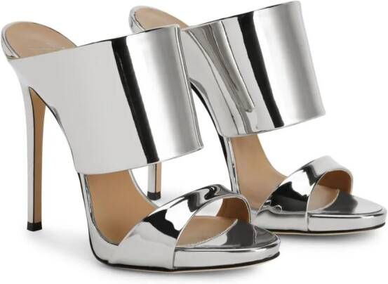 Giuseppe Zanotti Andrea sandalen met hoge hak Zilver