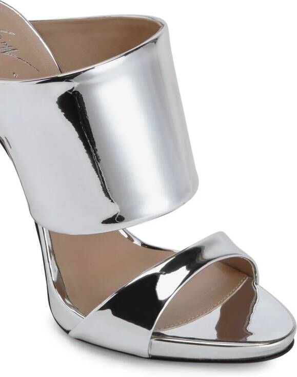 Giuseppe Zanotti Andrea sandalen met hoge hak Zilver